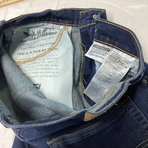 Levi's 513 Men's DarkWash Stretch Straight Jeans 33x34 - Picture 8 of 9